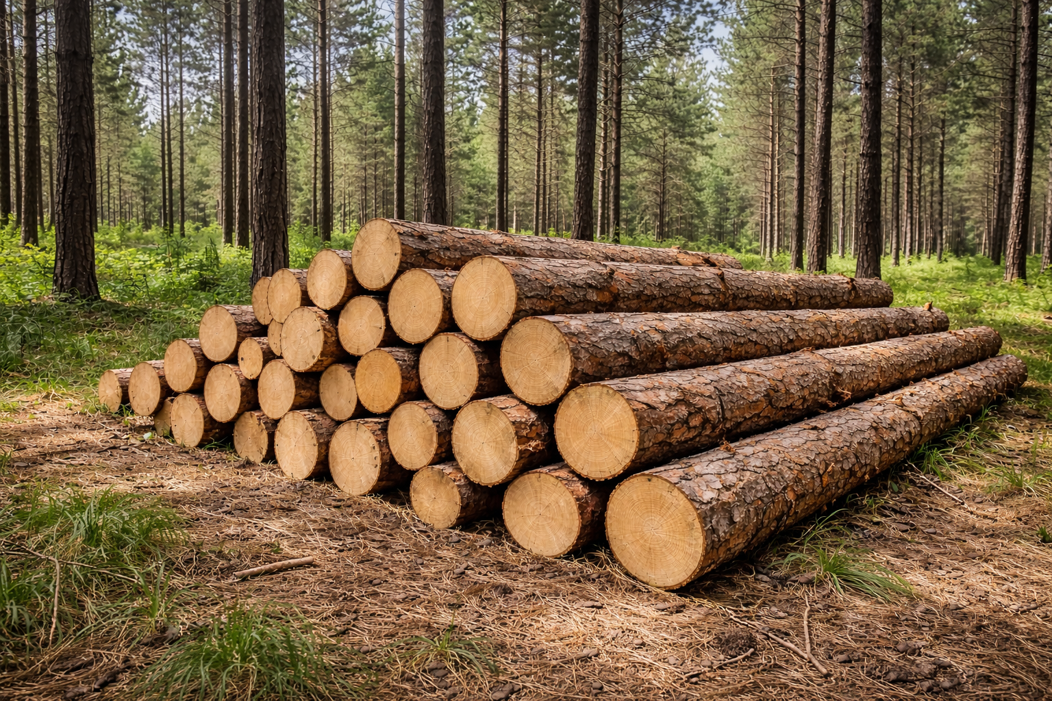 Tipos de madera cultivada pino y eucalipto - Rio Frio